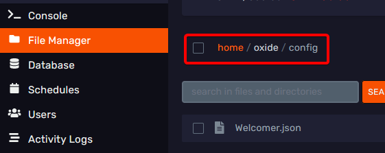 Configs in file manager